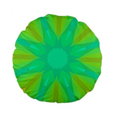 Kaleidoscope Background Green Standard 15  Premium Round Cushions by Mariart