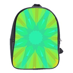 Kaleidoscope Background Green School Bag (xl) by Mariart