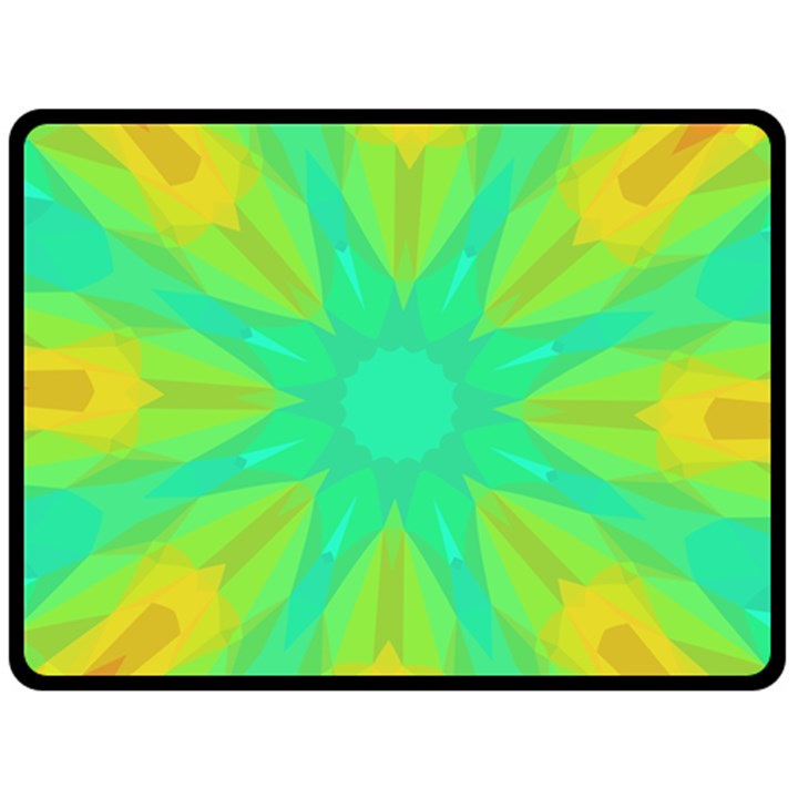 Kaleidoscope Background Green Double Sided Fleece Blanket (Large) 