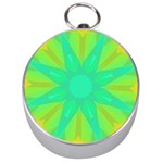 Kaleidoscope Background Green Silver Compasses Front