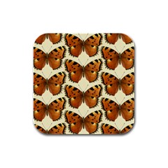 Butterflies Insects Rubber Square Coaster (4 Pack)  by Mariart