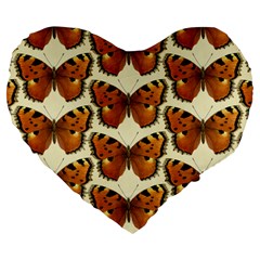 Butterflies Insects Large 19  Premium Flano Heart Shape Cushions by Mariart