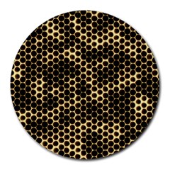 Honeycomb Beehive Nature Round Mousepads by Mariart