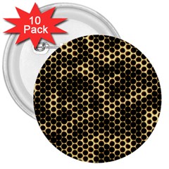 Honeycomb Beehive Nature 3  Buttons (10 Pack)  by Mariart