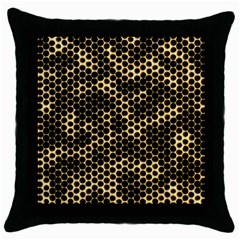 Honeycomb Beehive Nature Throw Pillow Case (black) by Mariart