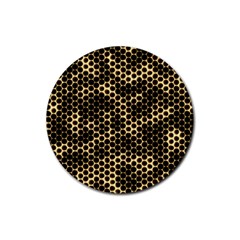 Honeycomb Beehive Nature Rubber Round Coaster (4 Pack)  by Mariart