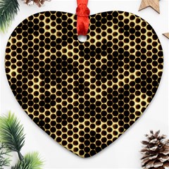 Honeycomb Beehive Nature Heart Ornament (two Sides) by Mariart