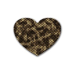 Honeycomb Beehive Nature Heart Coaster (4 Pack)  by Mariart