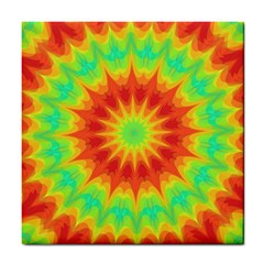 Kaleidoscope Background Mandala Red Green Tile Coasters by Mariart