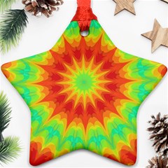 Kaleidoscope Background Mandala Red Green Ornament (star) by Mariart