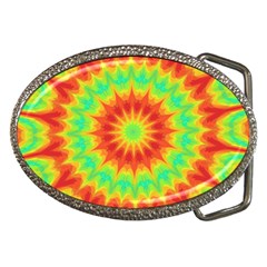 Kaleidoscope Background Mandala Red Green Belt Buckles