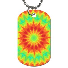 Kaleidoscope Background Mandala Red Green Dog Tag (one Side) by Mariart