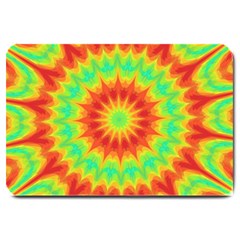 Kaleidoscope Background Mandala Red Green Large Doormat  by Mariart