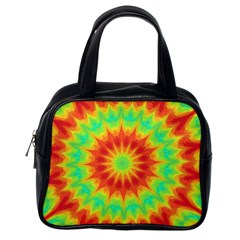 Kaleidoscope Background Mandala Red Green Classic Handbag (one Side) by Mariart