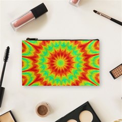 Kaleidoscope Background Mandala Red Green Cosmetic Bag (small) by Mariart