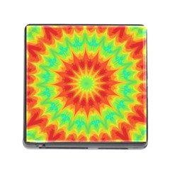 Kaleidoscope Background Mandala Red Green Memory Card Reader (square 5 Slot) by Mariart