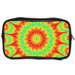 Kaleidoscope Background Mandala Red Green Toiletries Bag (one Side) by Mariart