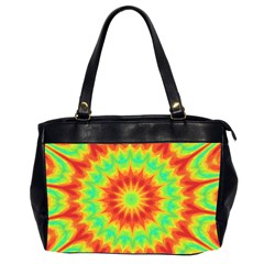 Kaleidoscope Background Mandala Red Green Oversize Office Handbag (2 Sides) by Mariart