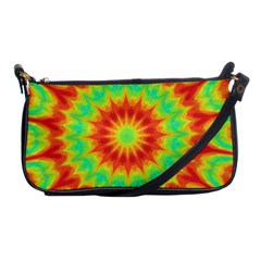 Kaleidoscope Background Mandala Red Green Shoulder Clutch Bag by Mariart