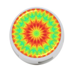 Kaleidoscope Background Mandala Red Green 4-port Usb Hub (one Side) by Mariart