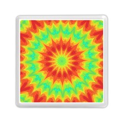 Kaleidoscope Background Mandala Red Green Memory Card Reader (square) by Mariart