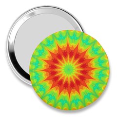 Kaleidoscope Background Mandala Red Green 3  Handbag Mirrors by Mariart