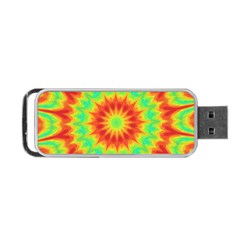 Kaleidoscope Background Mandala Red Green Portable Usb Flash (one Side) by Mariart