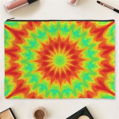 Kaleidoscope Background Mandala Red Green Cosmetic Bag (xxxl) by Mariart