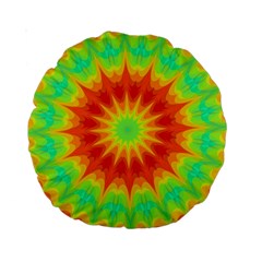 Kaleidoscope Background Mandala Red Green Standard 15  Premium Round Cushions by Mariart