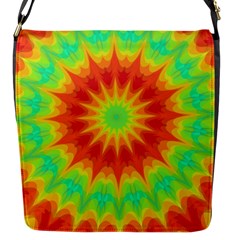 Kaleidoscope Background Mandala Red Green Flap Closure Messenger Bag (s) by Mariart