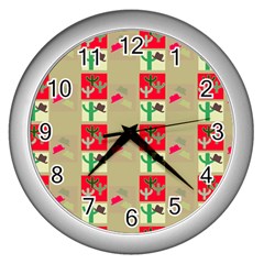 Background Western Cowboy Wall Clock (silver) by Mariart