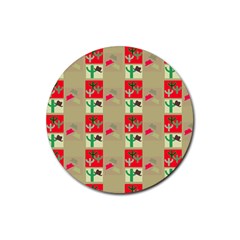 Background Western Cowboy Rubber Coaster (round)  by Mariart