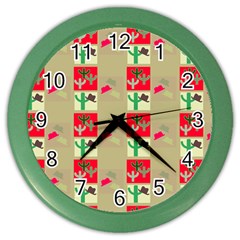 Background Western Cowboy Color Wall Clock by Mariart