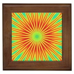 Kaleidoscope Background Mandala Red,green Sun Framed Tiles by Mariart