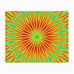 Kaleidoscope Background Mandala Red,green Sun Small Glasses Cloth (2-side) by Mariart