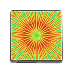 Kaleidoscope Background Mandala Red,green Sun Memory Card Reader (square 5 Slot) by Mariart