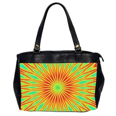 Kaleidoscope Background Mandala Red,green Sun Oversize Office Handbag (2 Sides) by Mariart