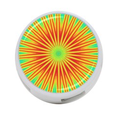 Kaleidoscope Background Mandala Red,green Sun 4-port Usb Hub (one Side) by Mariart