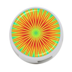 Kaleidoscope Background Mandala Red,green Sun 4-port Usb Hub (two Sides) by Mariart