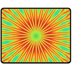 Kaleidoscope Background Mandala Red,green Sun Fleece Blanket (medium)  by Mariart