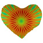 Kaleidoscope Background Mandala Red,green Sun Large 19  Premium Heart Shape Cushions Front