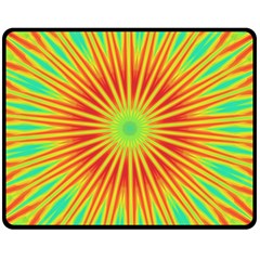 Kaleidoscope Background Mandala Red,green Sun Double Sided Fleece Blanket (medium)  by Mariart