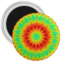 Kaleidoscope Background Red Yellow 3  Magnets by Mariart