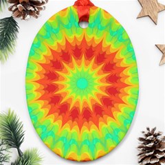 Kaleidoscope Background Red Yellow Ornament (oval) by Mariart