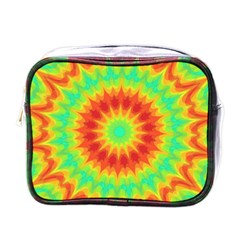 Kaleidoscope Background Red Yellow Mini Toiletries Bag (one Side) by Mariart