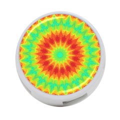 Kaleidoscope Background Red Yellow 4-port Usb Hub (one Side) by Mariart