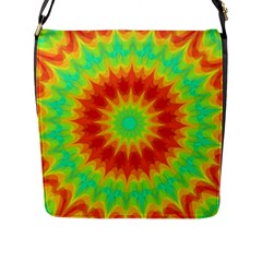 Kaleidoscope Background Red Yellow Flap Closure Messenger Bag (l) by Mariart