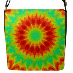 Kaleidoscope Background Red Yellow Flap Closure Messenger Bag (s) by Mariart