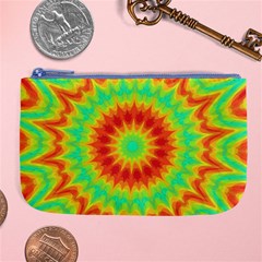 Kaleidoscope Background Red Yellow Large Coin Purse by Mariart