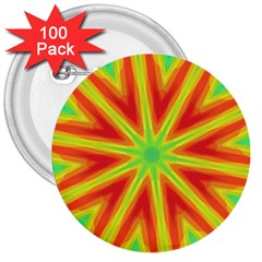 Kaleidoscope Background Star 3  Buttons (100 Pack)  by Mariart